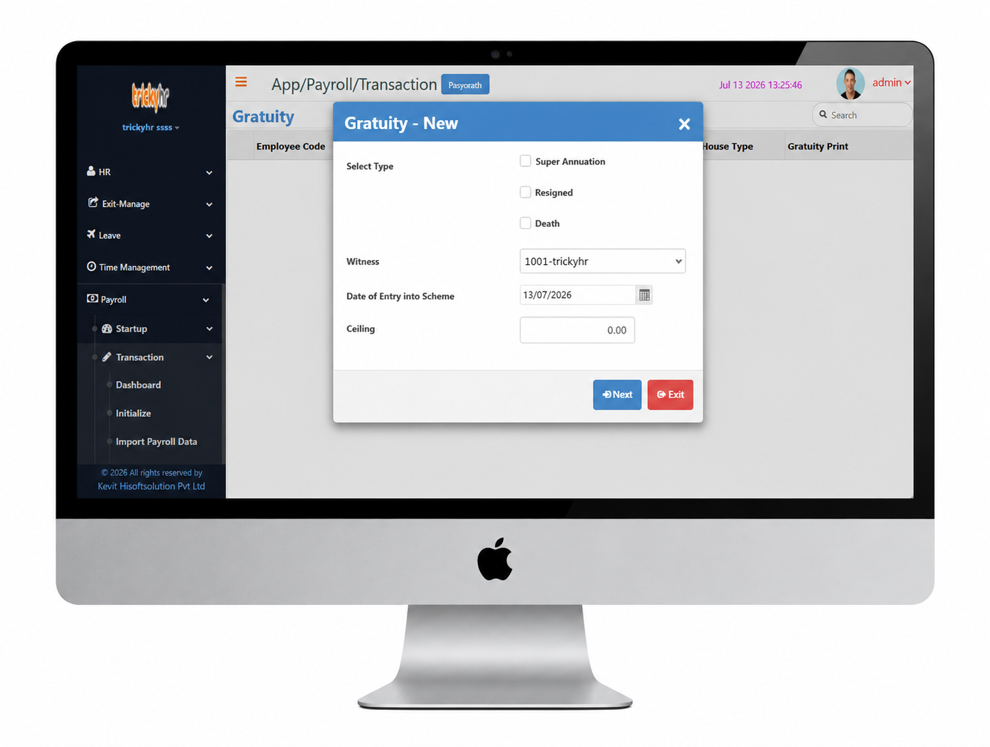 Gratuity Module